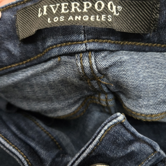 Liverpool Dark Blue Crop Cuffed Jeans - Picture 4 of 4